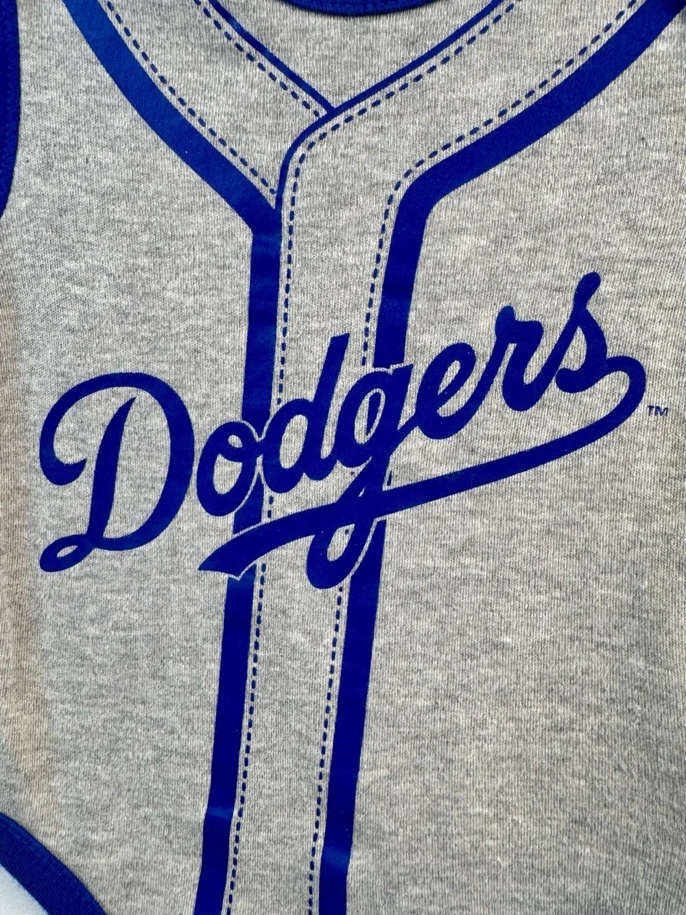 Genuine Merchandise Dodgers Grey & Blue Infant One-Piece Bodysuit